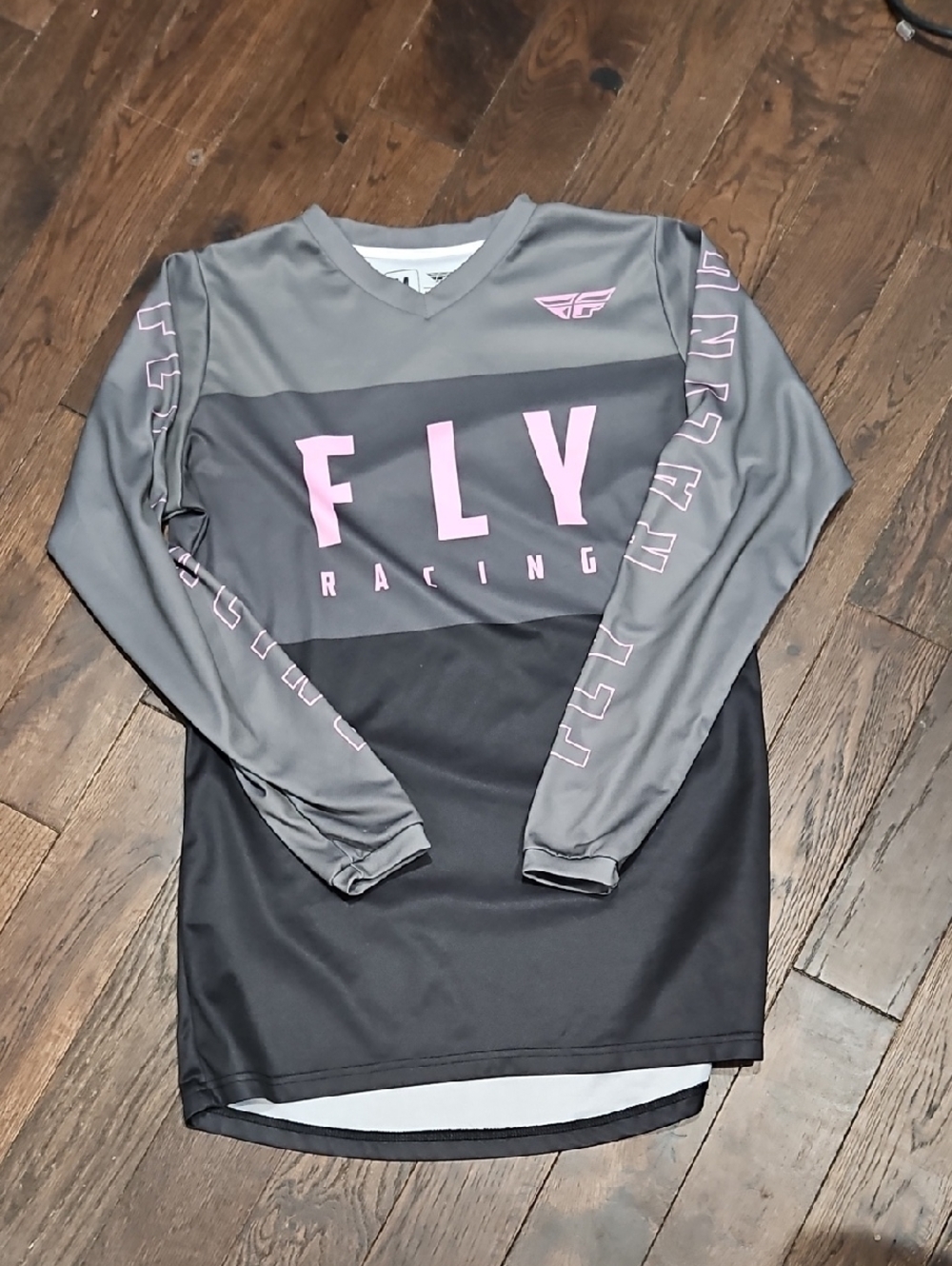 Fly Racing Long Sleeve Jersey in Gray and Pink Like New Size Med